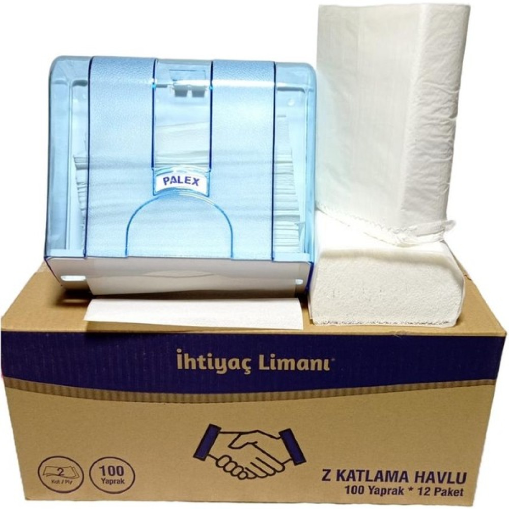 İhtiyaç Limanı Kağıt Havlu Peçete 12 x 100'lü + Z Katlama Aparatı Seti - Beyaz Kağıt Havlu Fiyatı
