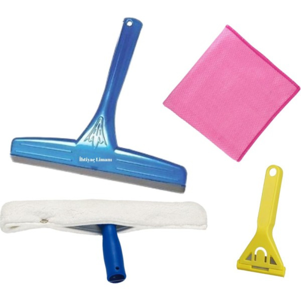 İhtiyaç Limanı Plastik Cam Silecek + Peluş Takımı + Cam Kazıma Aparatı + Mikrofiber Bez Cam Silme - 1 Adet Temizlik Malzemeleri Fiyatı