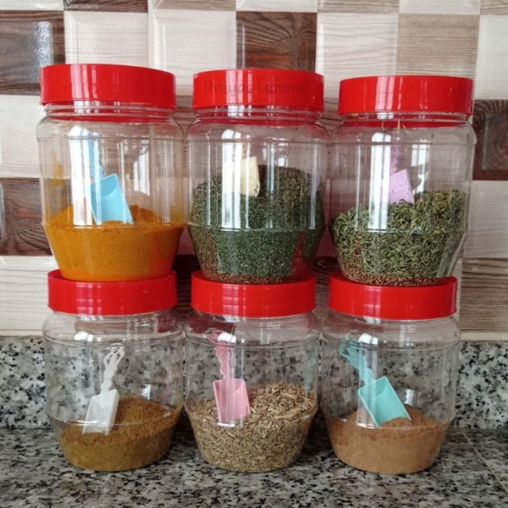 İhtiyaç Limanı Plastik Kavanoz 6 Adet 500 cc Saklama Kabı Çay Kahve Baharat Saklama Kabı Saklama Kapları Fiyatı