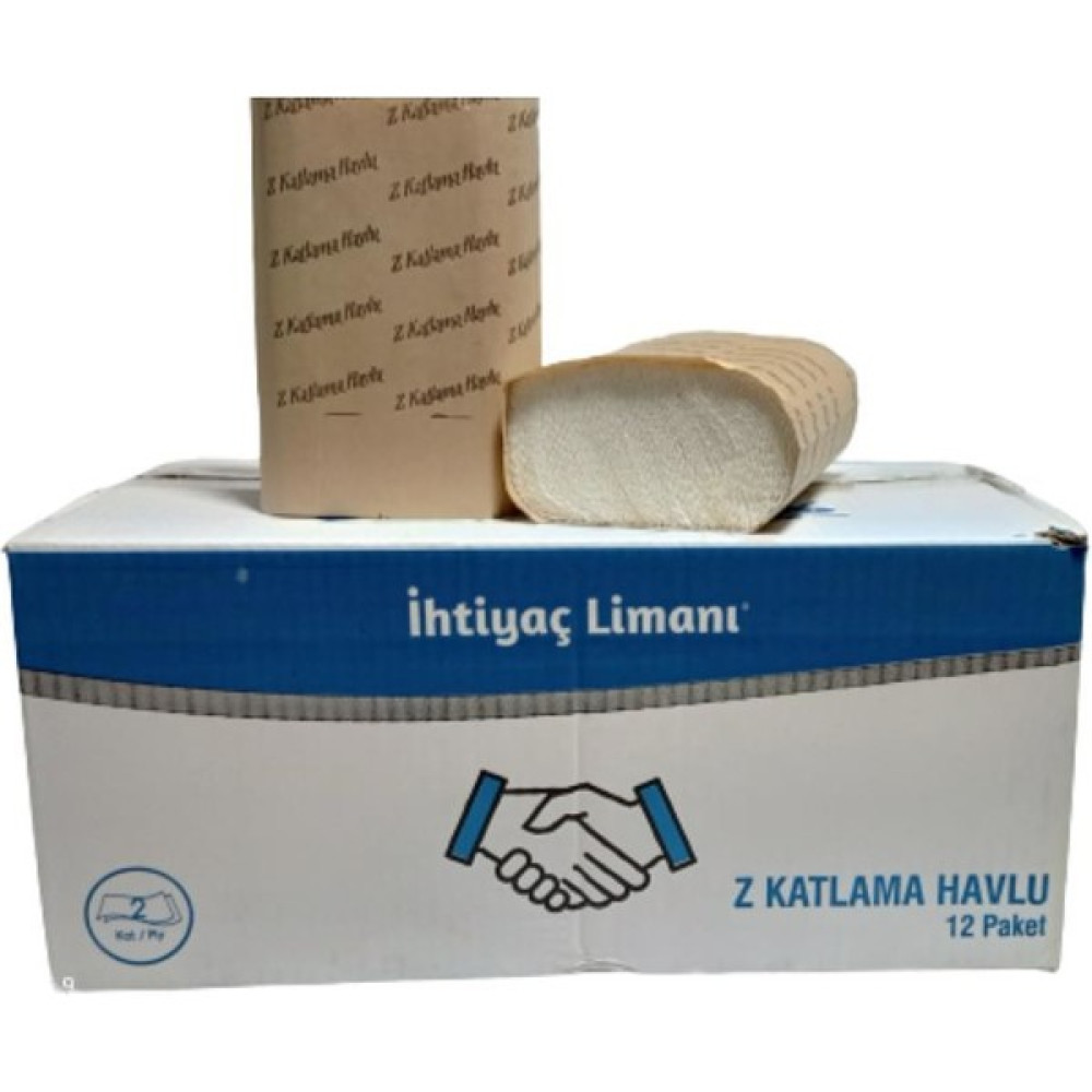 Ihtiyaç Limanı Z Katlama Dispanser Z Katlı Kağıt Havlu Peçete 12 Paket 1 Koli - Beyaz Kağıt Havlu Fiyatı