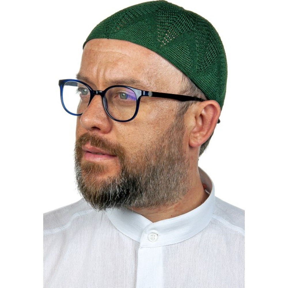 İhvan Online Berra Çelik Örme Dantel Namaz Takkesi Yeşil 1 Adet Erkek Beresi Fiyatı