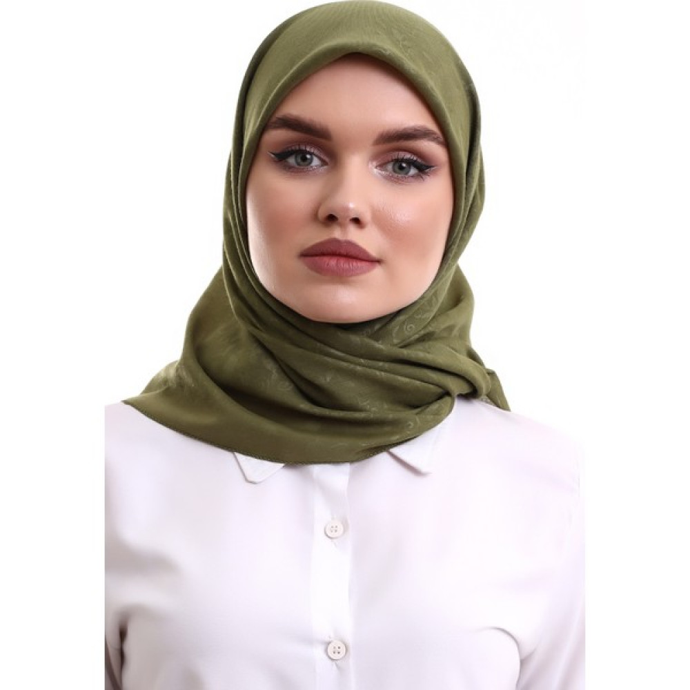 İhvan Online Kofra Desenli Baş Örtü - Koyu Yeşil Eşarp Fiyatı
