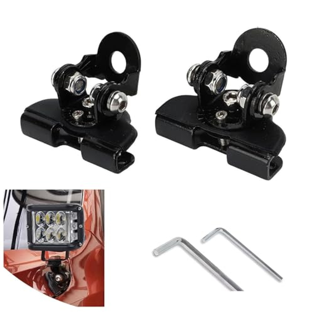 ijuicy 2 PCS Led Light Bar Mounting Brackets, Adjustable Hood Led Work Light Mount Bracket, Off Road Accessories, Ditch Light Brackets for Off Road Truck (Black)