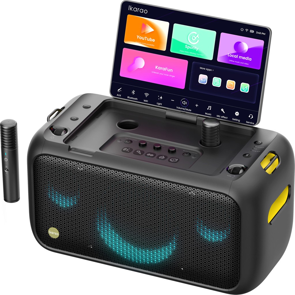 Ikarao Partybox Break X1 460w Karaoke Bluetooth Hoparlör Seti, 13.3" Dahili Tablet, 2 Kablosuz Gizlenebilir Otomatik Şarjlı Mikrofon, Rgb Işıklı Ta... Bluetooth Hoparlör Fiyatı
