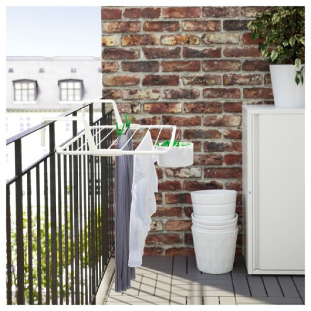 Ikea Antonıus 77 Cm Balkon Camasır Kurutma Askısı Beyaz - Askılık Banyo Dolabı / Mobilyası Fiyatı
