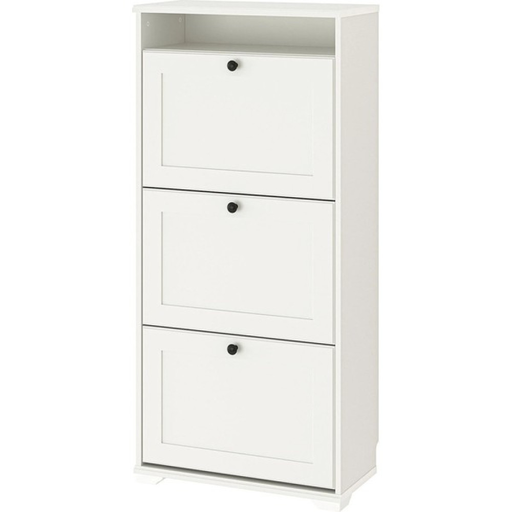 IKEA Brusalı Ayakkabı Dolabı Meridyendukkan Beyaz Renk 61X130 Cm, 3 Bölmeli-Ayakkabılık Ayakkabılık Fiyatı