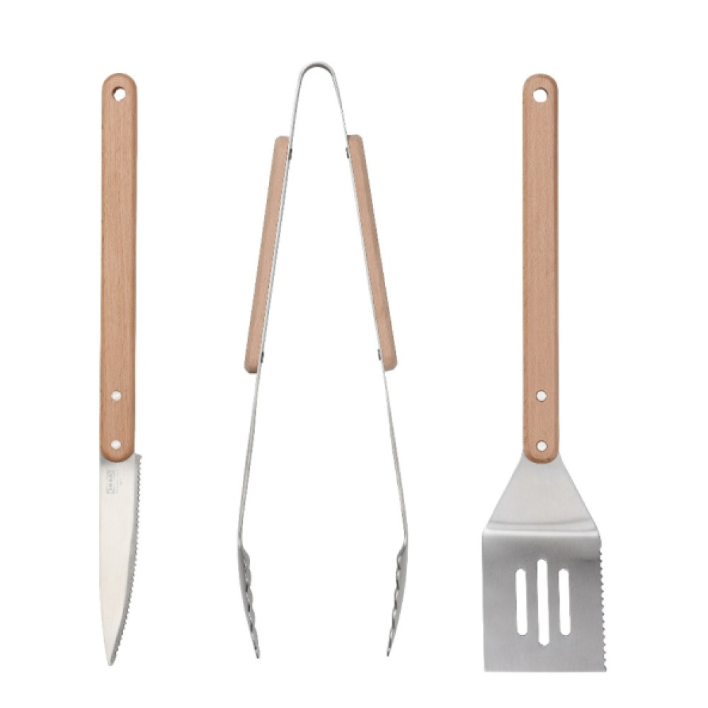 Ikea Grılltıder 3 Parca Mangal Barbeku Gereclerı Setı Paslanmaz Celık Kayın Mangal & Barbekü Malzemeleri Fiyatı