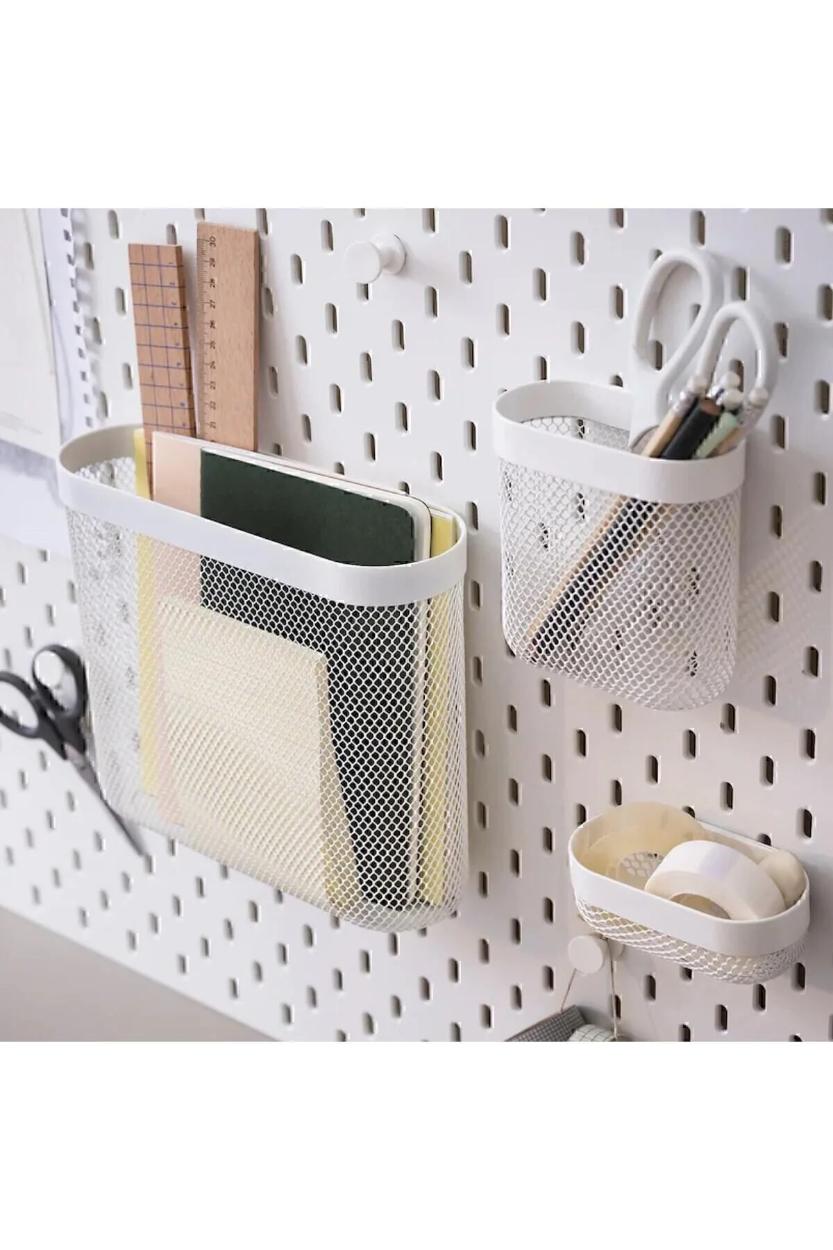 IKEA Skadıs 3 Lü Set 3 Adet Çok Amaçlı Çelik Pano Parçası Beyaz Saklama Sepetleri" Pano Fiyatı