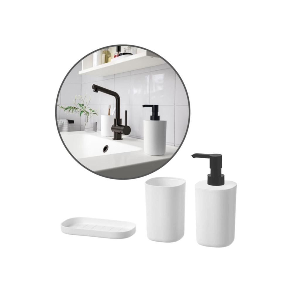 IKEA Storavan 3 Parça Banyo Tuvalet Sabunluk Fırçalık Seti Banyo Aksesuarları Fiyatı