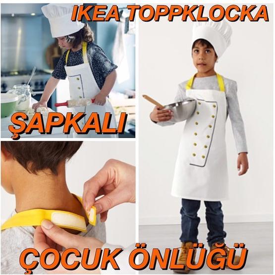 IKEA Toppklocka Beyaz Sarı 57 cm Çocuk Önlüğü Ve Şapka