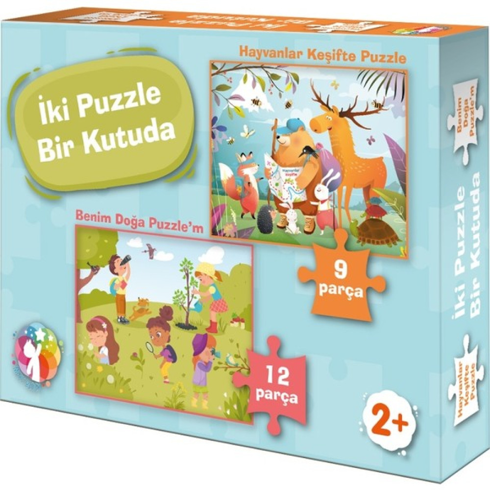 Iki Puzzle Bir Kutuda Hayvanlar Keşifte - Benim Doğa Puzzlem Eğitici Oyuncak Fiyatı