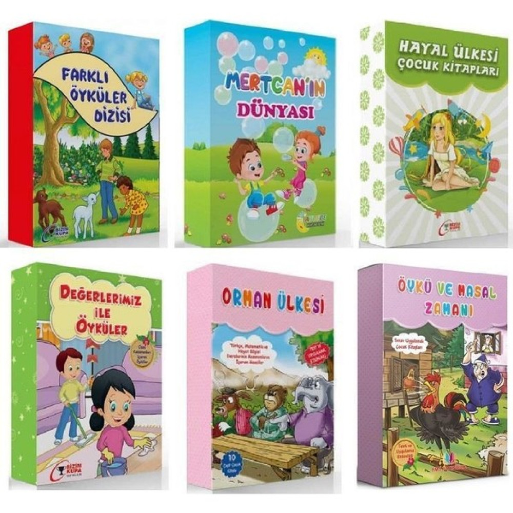 İki ve Üçüncü Sınıflar için Hikaye Seti 6 Kutu 60 Kitap Çocuk Öykü Fiyatı
