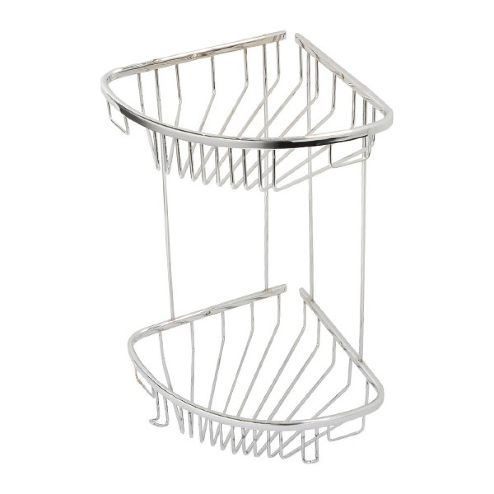 İkili Oval Banyo Şampuanlık Köşe Duş Rafı, Lifli 22x22 Pirinç Mabello Banyo Rafı Fiyatı
