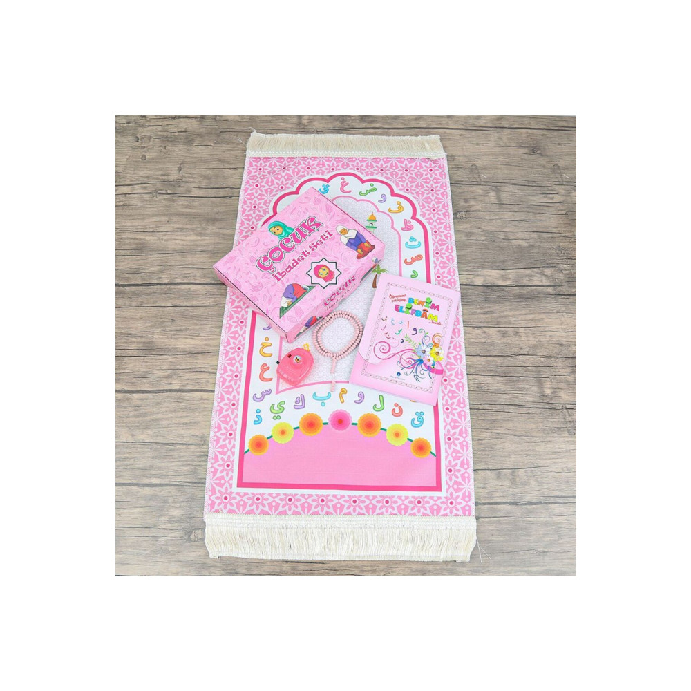 İkranur Çocuk Seccadesi Ve Eğitici Kitabı Namaz Seti Oyuncak Fotograf Makinesi-seccade Ölçü Pembe 45x82 Cm Seccade Fiyatı