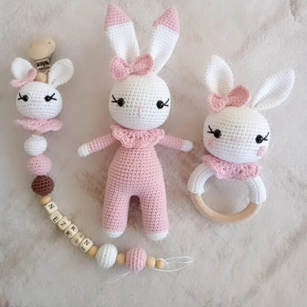 ikrastore Hediye Kutusunda İsme Özel Pembe Tavsan Set Bebek Oyuncakları Fiyatı