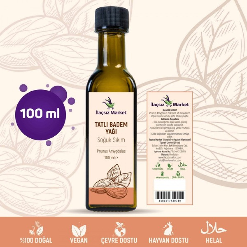 İlaçsız Market Tatlı Badem Yağı 100 ml Oto Boyaları Fiyatı