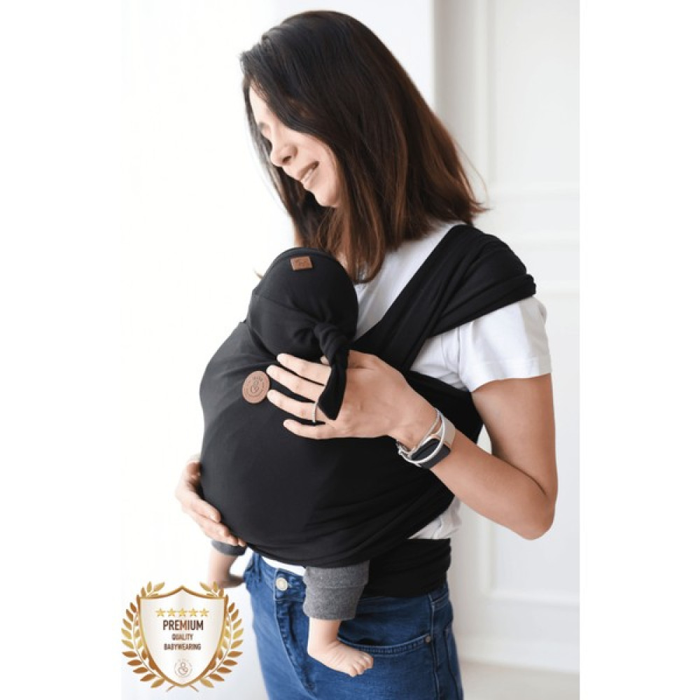 İlays Mabel Premium Esnek Wrap Sling Siyah( Babysling - Sling - Bebek Taşıma Şalı - Babywearing - Kanguru ) - Siyah Bebek Arabası ve Pusetler Fiyatı