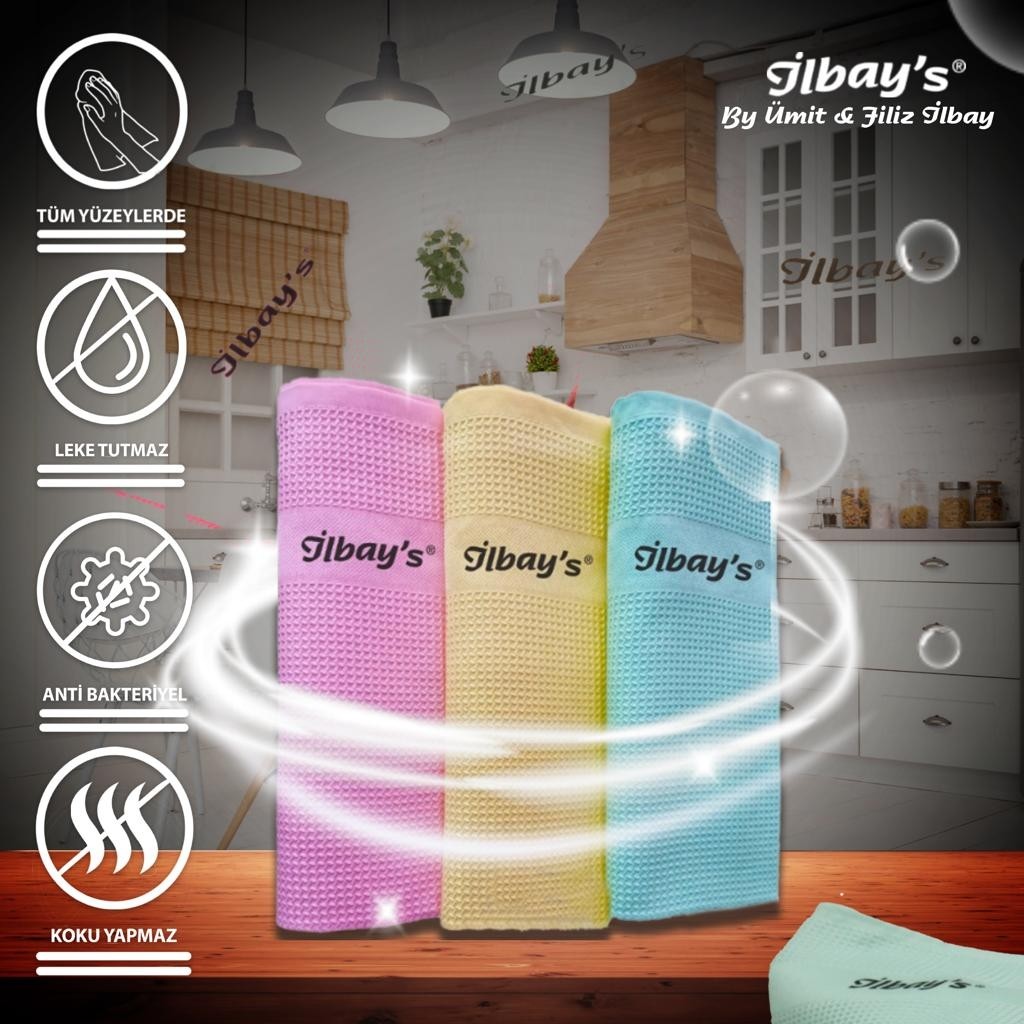 İlbay's 3’lü Eko Paket Mikrofiber Temizlik Bezi 40X60 CM Antrasit Renk Düz Desen Tüm Yüzeyler İçin Deterjan ve Temizlik Ürünleri Fiyatı