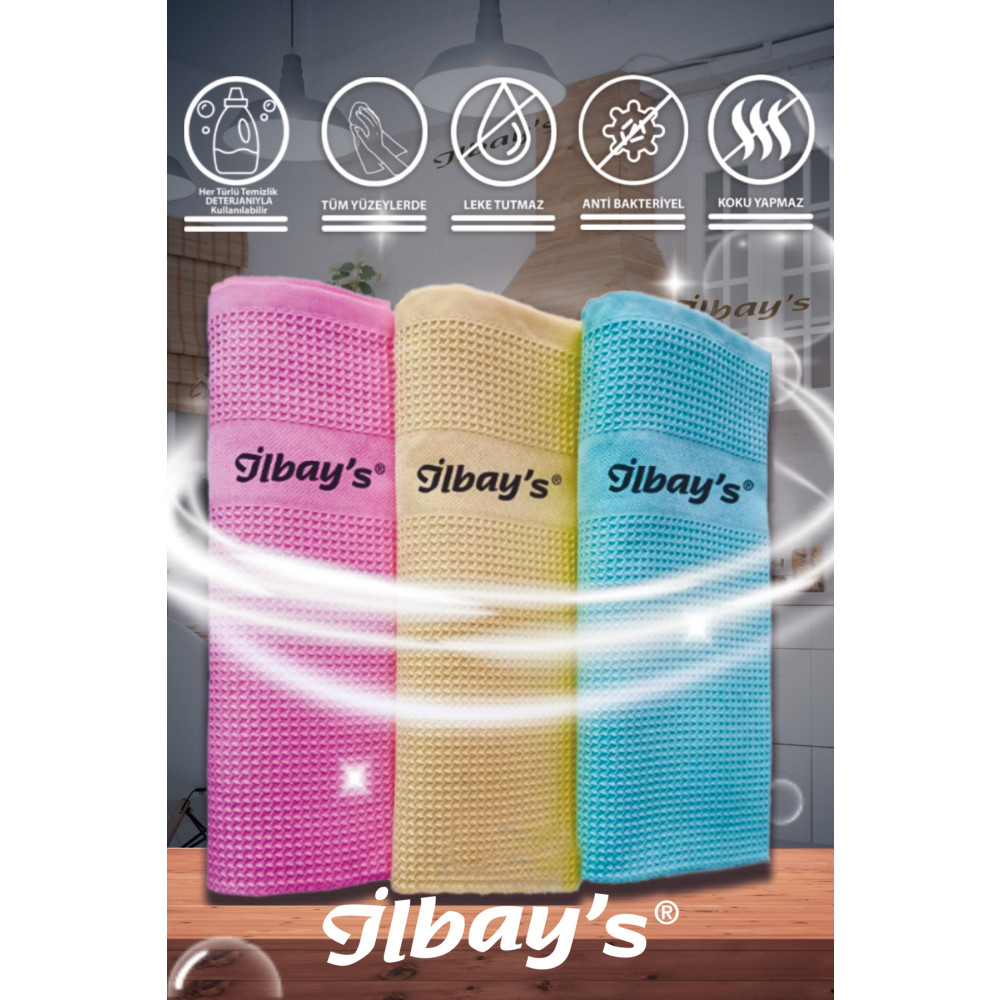 İLBAYS 3lü Mikrofiber Temizlik Bezi Qr Kod Kontrollü Temizlik Malzemeleri Fiyatı