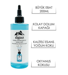 Ilgaz Okyanus Esintisi Yedek Likit Şişe Oda Kokusu Ocean Bambu Çubuklu Oda Kokusu Fiyatı