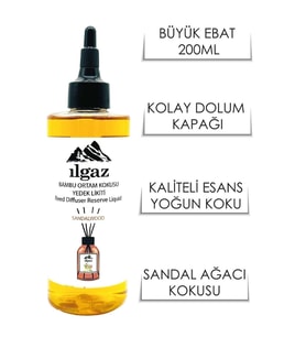 Ilgaz Sandal Ağacı Yedek Likit Şişe Oda Kokusu Sandalwood Bambu Çubukl Oda Kokusu Fiyatı