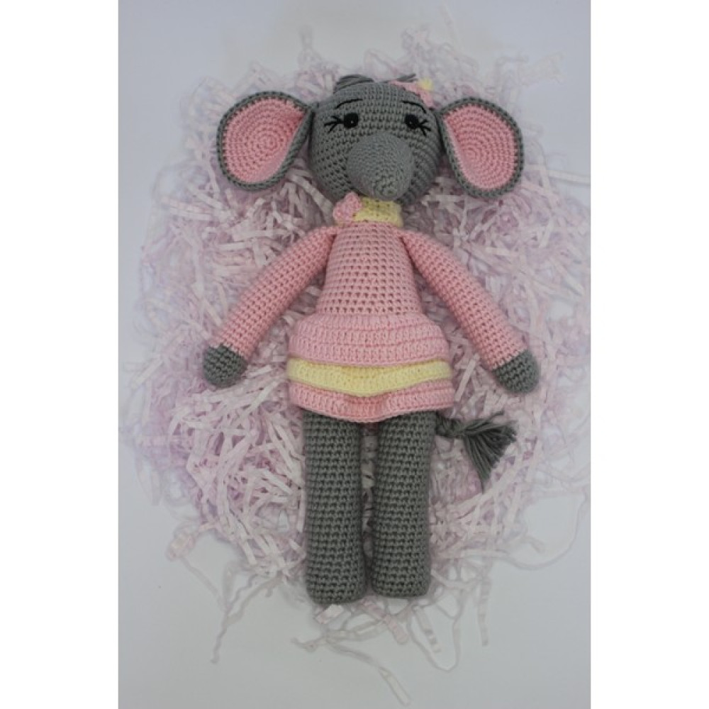 Ilgaz Shop Design Amigurumi Organik Gri & Pembe Sevimli Fil Oyuncak Oto Boyaları Fiyatı