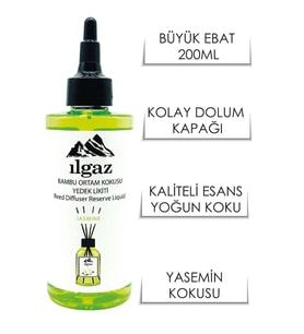 Ilgaz Yasemin Yedek Likit Şişe Oda Kokusu Jasmine Bambu Çubuklu Oda Ko Oda Kokusu Fiyatı
