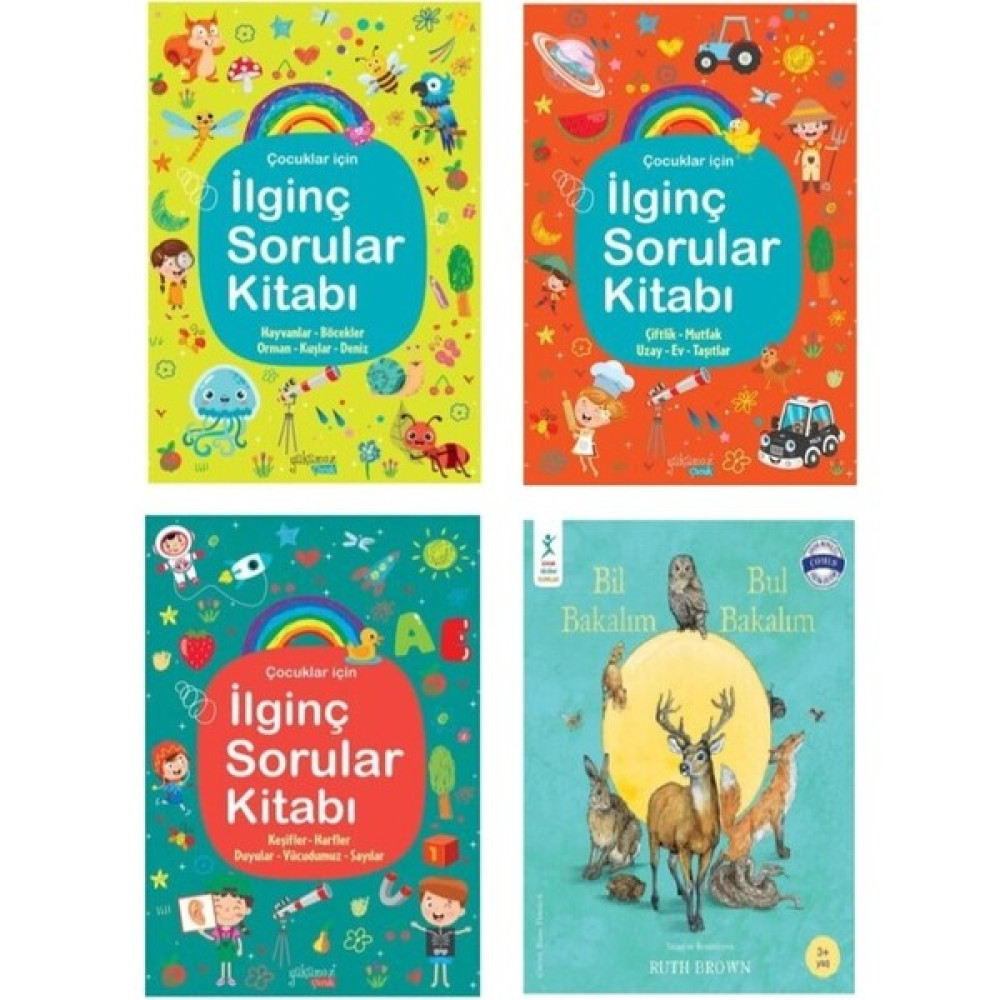 Ilginç Sorular Kitabı (3 Kitap) - Ciltli - Bil Bakalım Bul Bakalım Hediye Çocuk Oyuncağı Fiyatı