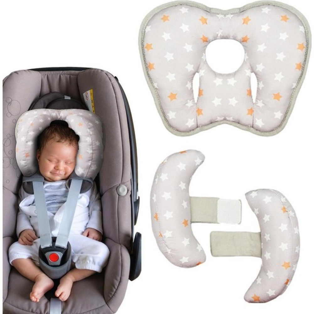 İlin Baby Bebek Seyahat Yastığı Bebek Boyun Koruyucu Yastık, Bebek Arabası ve Puset Yastığı Düz Kafa Yastığı - Açık Gri Bebek Oto Koltuğu Fiyatı