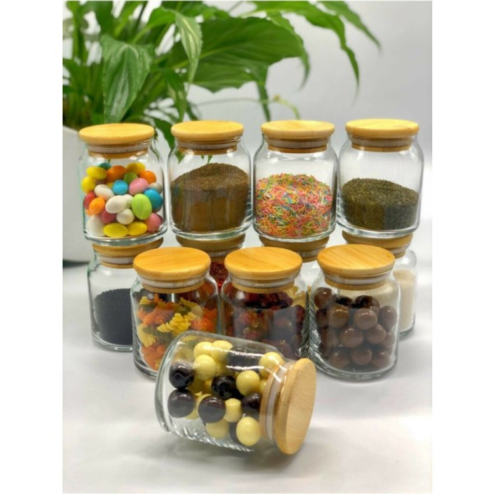 İliva 12'li Bambu Kapaklı Baharatlık Seti Cam Kavanoz Takımı 300 ml Baharat Setleri & Baharatlıklar Fiyatı