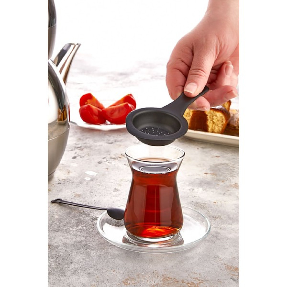 İliva Lüks Paslanmaz Çelik Siyah Çay Süzgeci - 1. Sınıf Çay Süzgeçi Çay / Çaydanlık Setleri Fiyatı