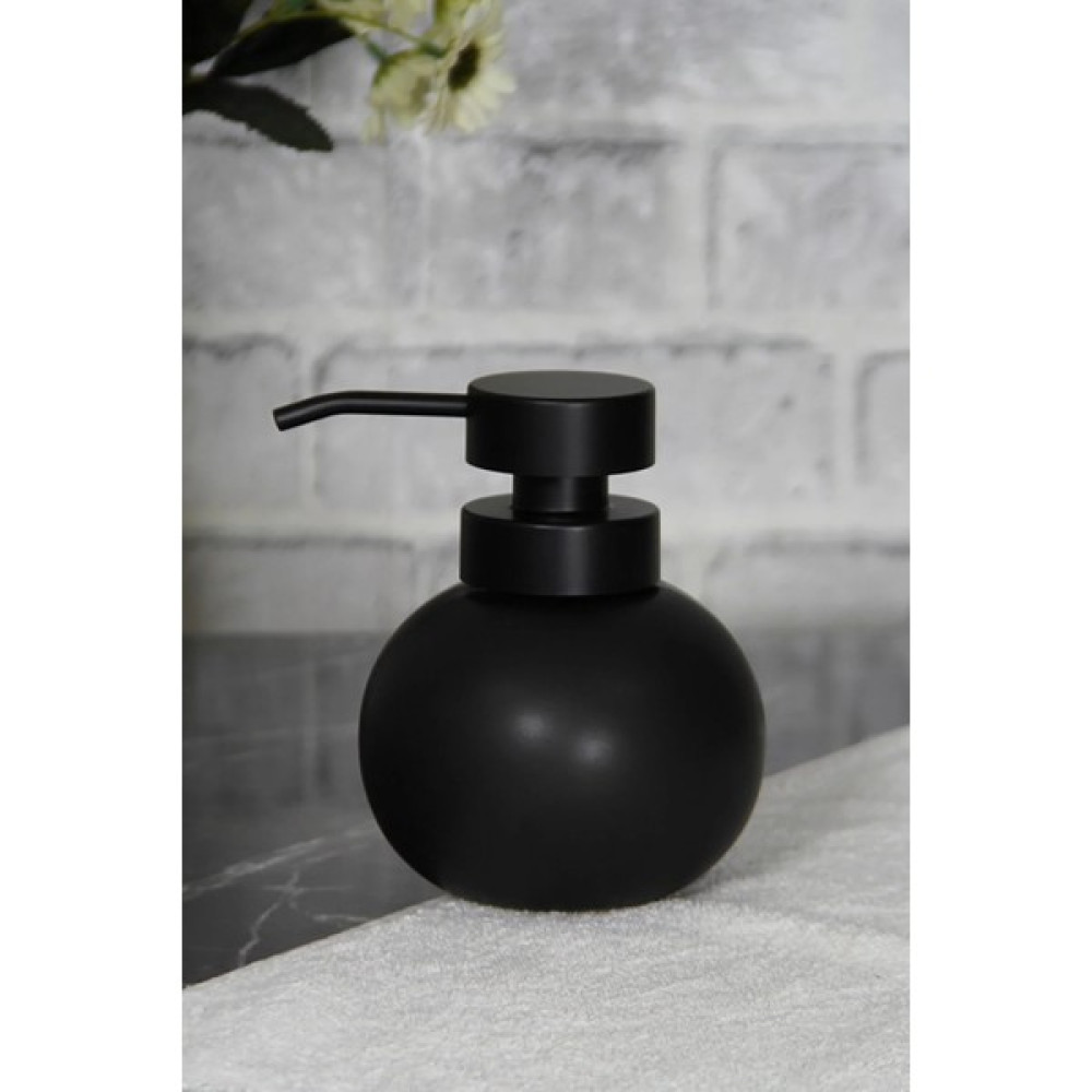İliva Lüks Siyah Tombul Stoneware Sıvı Sabunluk Siyah Başlıklı Deterjanlık Banyo ve Mutfak Sabunluğu Sabunluk Fiyatı