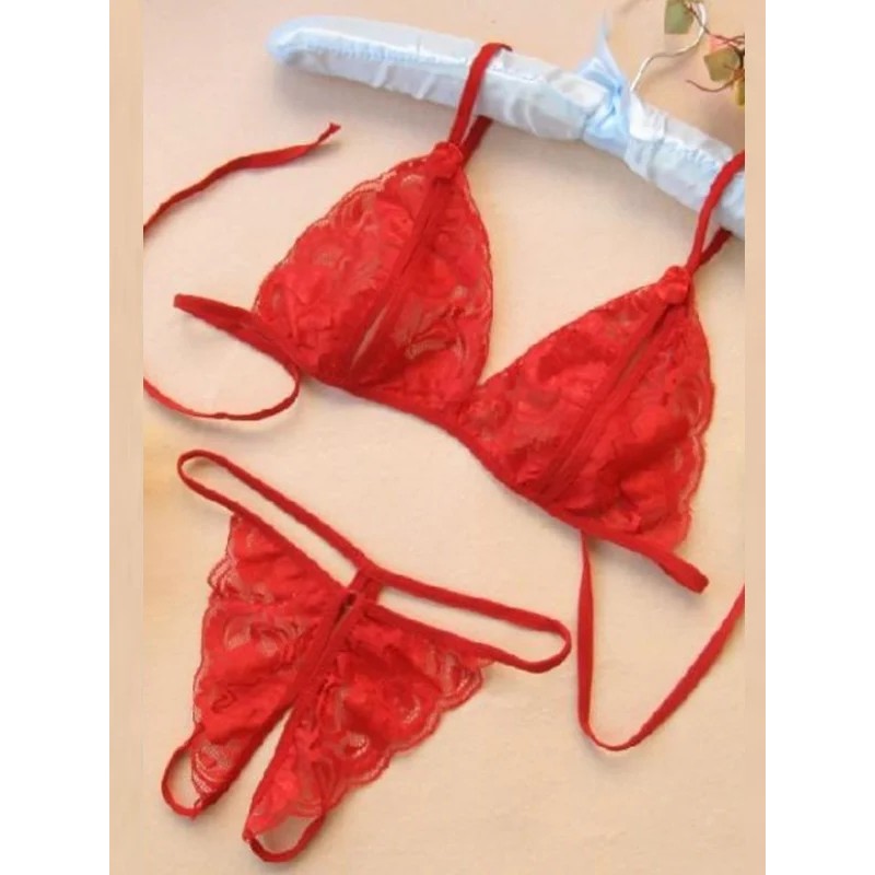 İlk El Grup Ieg™ Fantezi Kırmızı Dantelli Seksi Sütyen Kilot Takım TG279703 Diğer Fiyatı