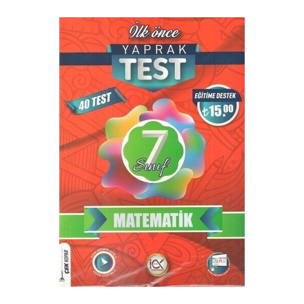 İlk Önce Yayıncılık 7. Sınıf Matematik Yaprak Test 2023 Kaynak Kitapları Fiyatı