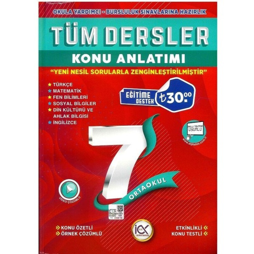 İlk Önce Yayıncılık 7. Sınıf Tüm Dersler Konu Anlatımı Tüm Dersler Fiyatı