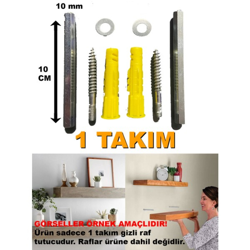 İlka Plastik Gizli Raf Tutucu, Uçan Gizli Raf Pimi 1 Takım (2 Adet) Galvaniz Kaplı - 10 MM ÇAP Nalburiye & Hırdavat Fiyatı