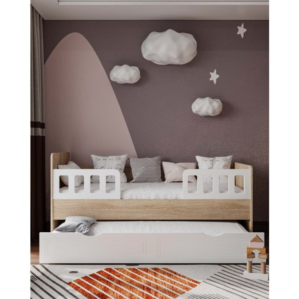 İlknur Bebe Toscana Yavrulu Montessori Bebek Çocuk Karyolası 90X190CM, Korkuluklu Karyola Fiyatı