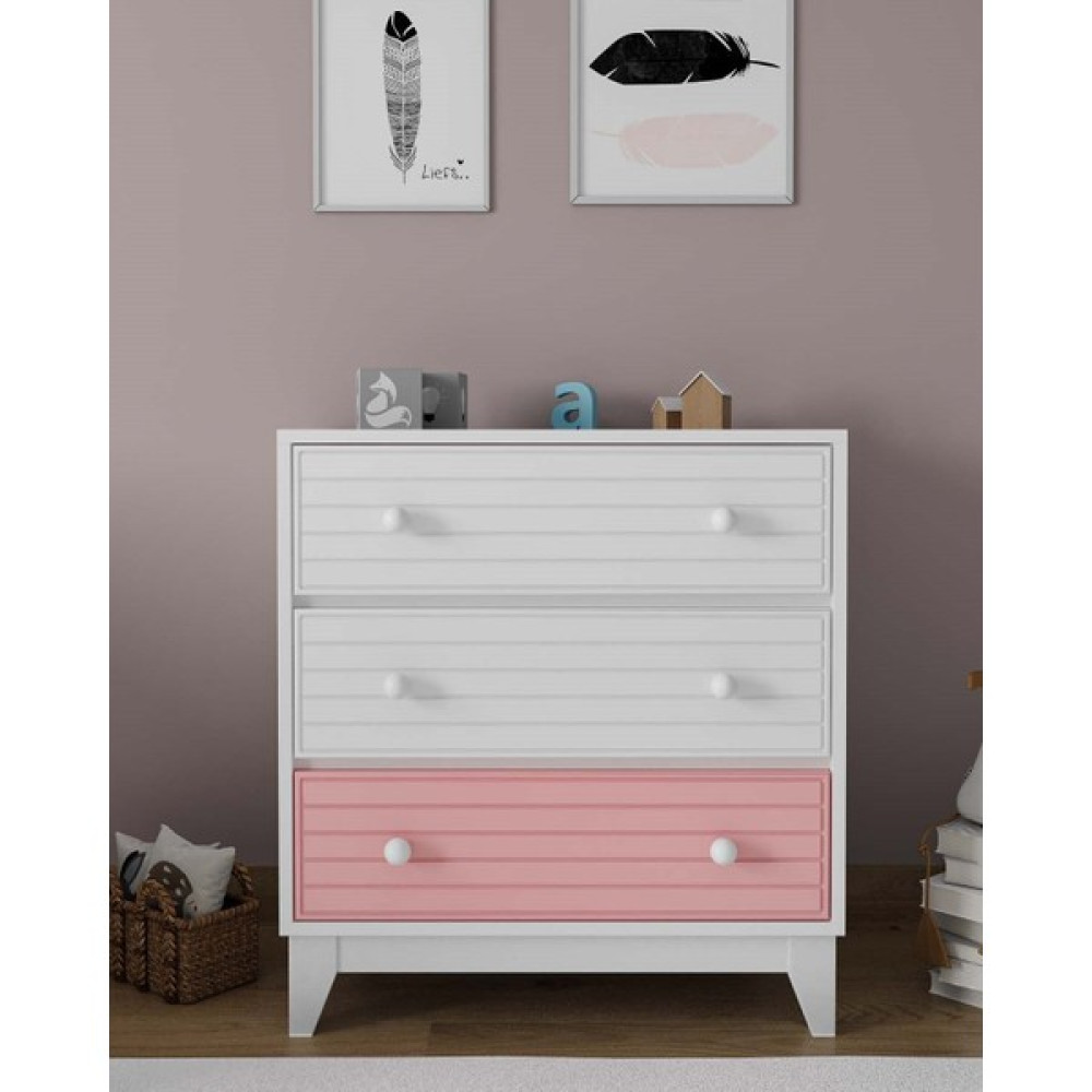 Ilknur Bebe Viyana Pembe 3 Çekmeceli Şifonyer 75 x 50 Cm Bebek Çocuk Genç Odası Şifonyeri Kız Şifonyer Fiyatı