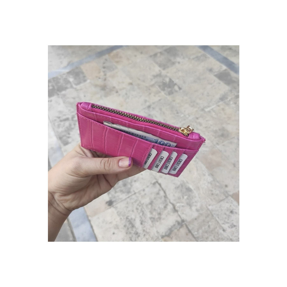 ilknurbutik Fuşya Croco Kartlık Cüzdan Unisex Kartlık Fiyatı