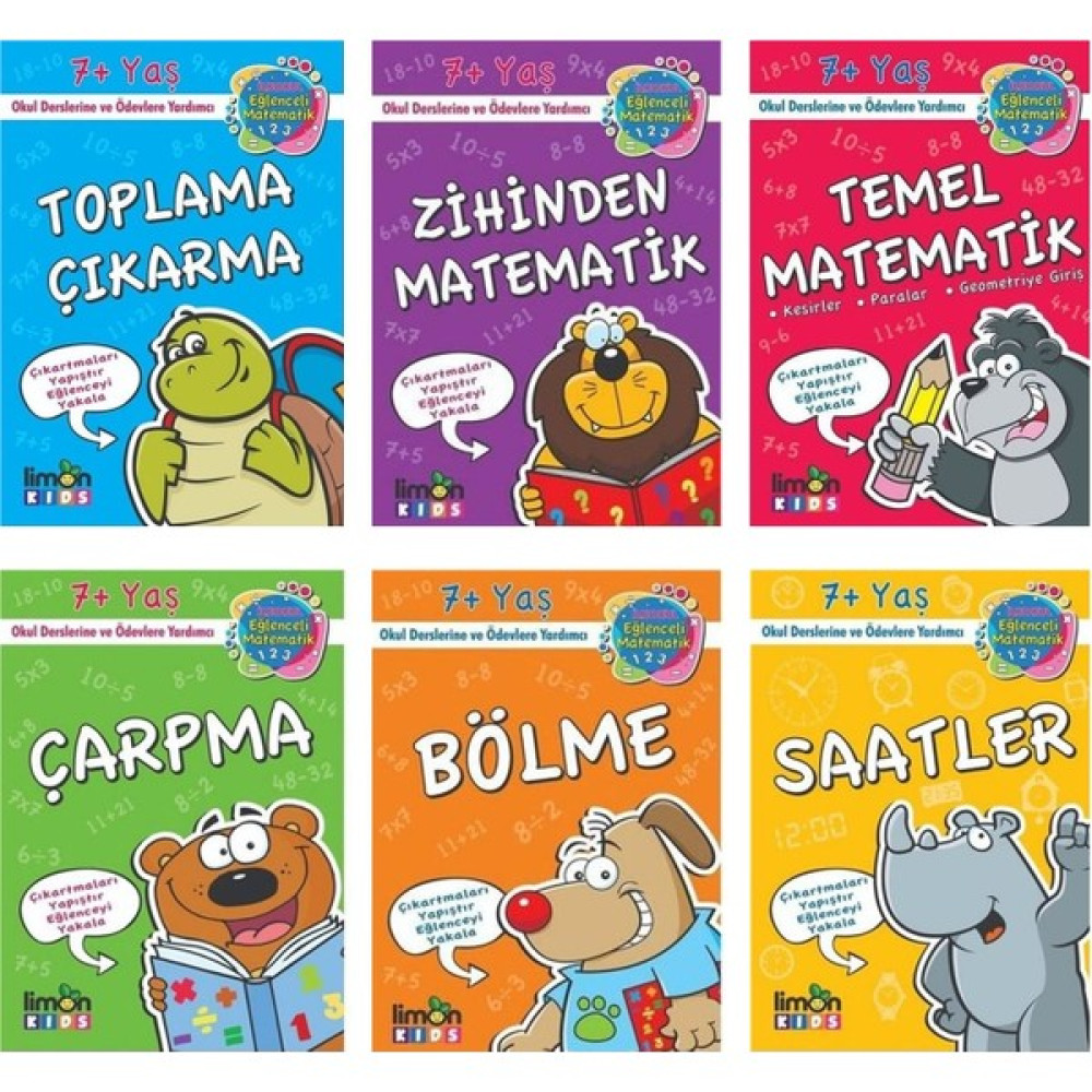 Ilkokul 1. Sınıf Eğitim Seti 6 Kitap (Çarpma + Matematik Zihinden + Temel Matematik + Bölme + Saatler + Toplama Çıkarma) Tüm Dersler Fiyatı