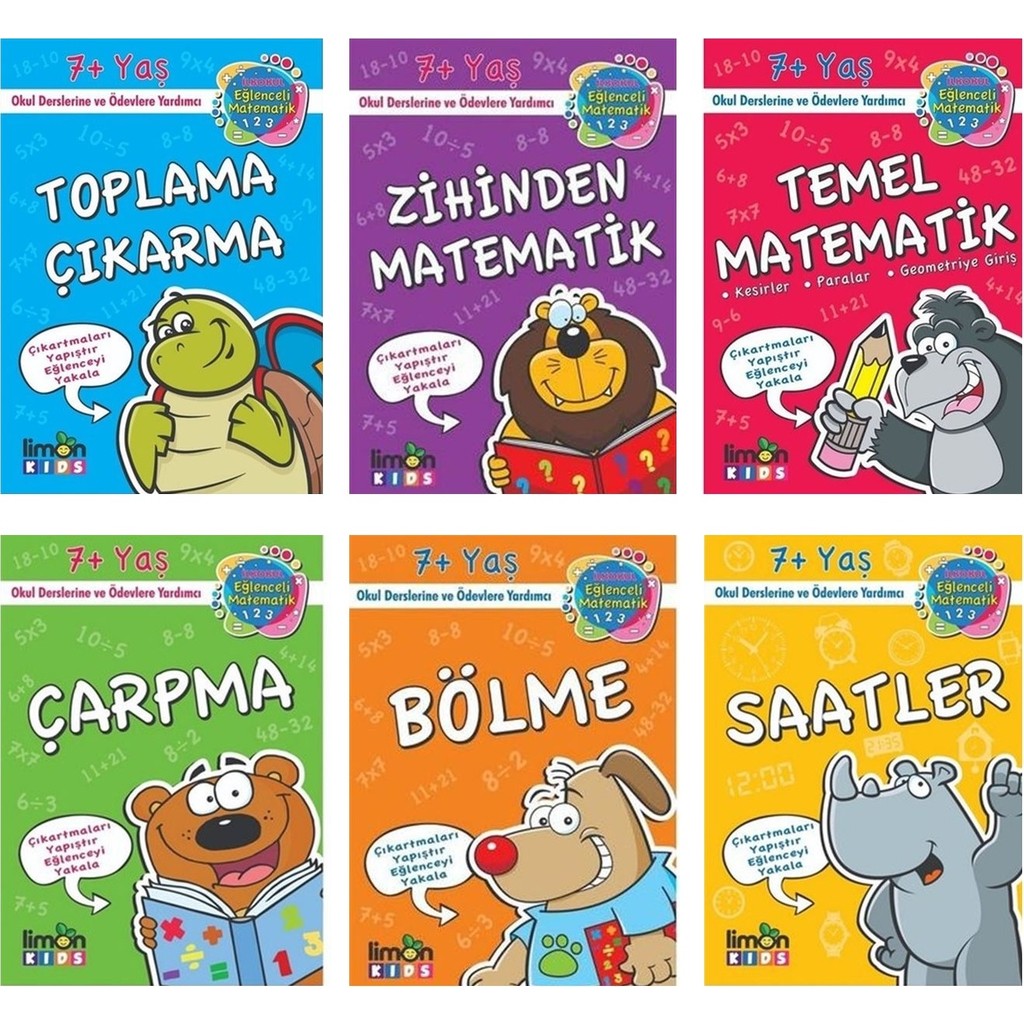 Ilkokul 1. Sınıf Eğitim Seti 6 Kitap (Çarpma + Matematik Zihinden + Temel Matematik + Bölme + Saatler + Toplama Çıkarma) Tüm Dersler Fiyatı
