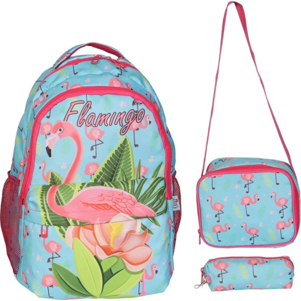 Ilkokul Okul Ortaokul Sırt Çantası Kız Erkek Unisex Beslenme Çantalı Kalemlikli Ortopedik 3lü Set Flamingo Okul Çantası Mavi - 1 Adet - Mavi - Pembe Okul Çantası Fiyatı