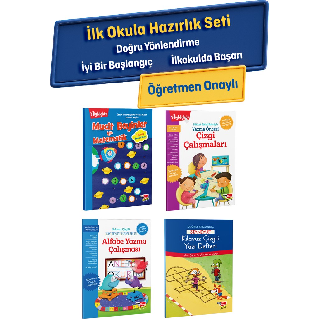 Ilkokula Hazırlık Seti (Matematik, Çizgi Çalışması, Alfabe, Yazı Defteri) Defter & Kağıt Ürünleri Fiyatı
