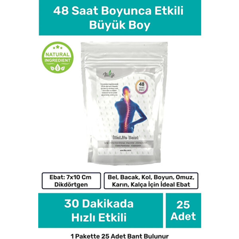 İlla Life Hızlı Etkili Büyük Boy Sporcu Kinezyo Bandı Kas Eklem Bacak Boyun Sırt Omuz Karın İçin Bant 25'li Diğer Spor Ürünleri Fiyatı