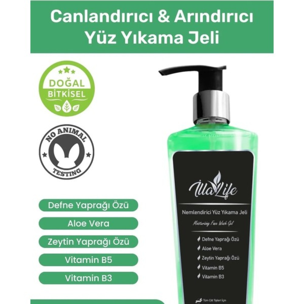 Illa Life Su Bazlı Yüz Temizleme & Yıkama Jeli Tüm Cilt Tipleri Için Yüz Makyaj Temizleyici Jel 250 ml Yağlı Kuru Karma Ciltler Cilt Temizleme ve Peeling Fiyatı