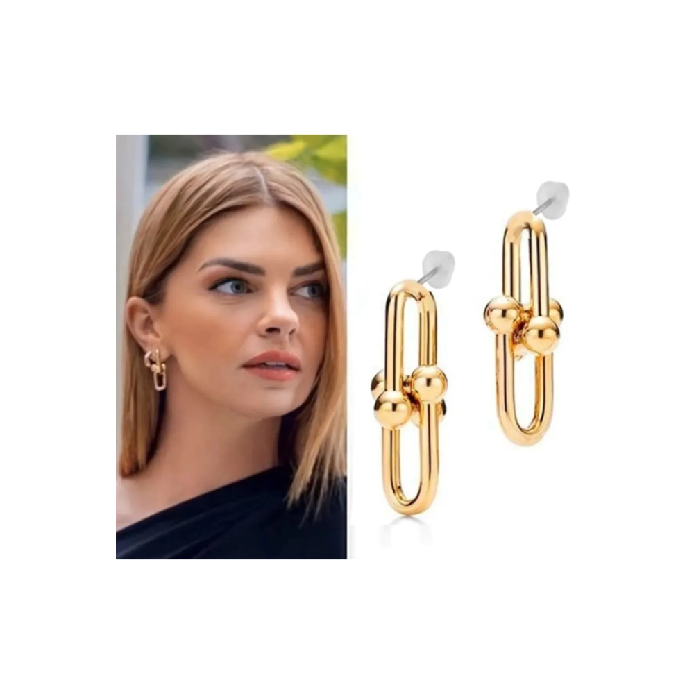 İlraysa Tiffany Gold Küpe Standart Beden Bijuteri Küpe Fiyatı