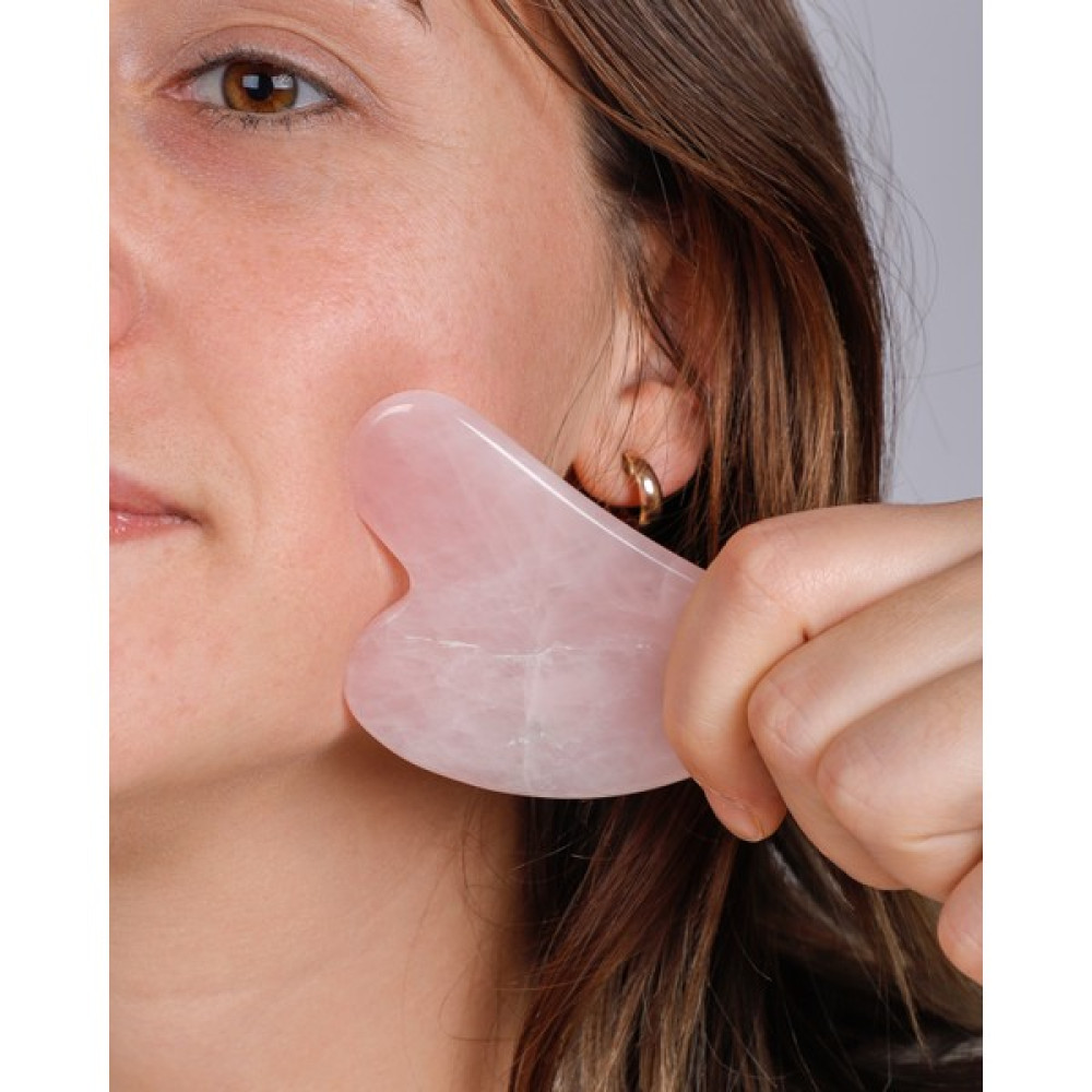 İlterus Doğaltaş Pembe Kuvars Kalp Gua Sha Yüz Masaj Taşı Masaj Cihazları Fiyatı