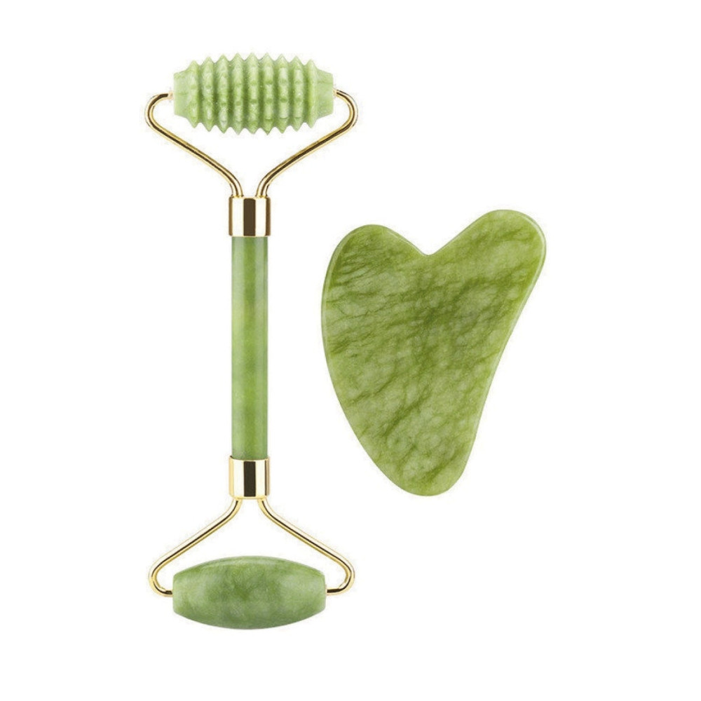 İLTERUS Yeşim Face Roller (BİR TARAFI TIRTIKLI) Ve Yeşim Kalp Gua Sha Set Cilt ve Yüz Bakımı Fiyatı