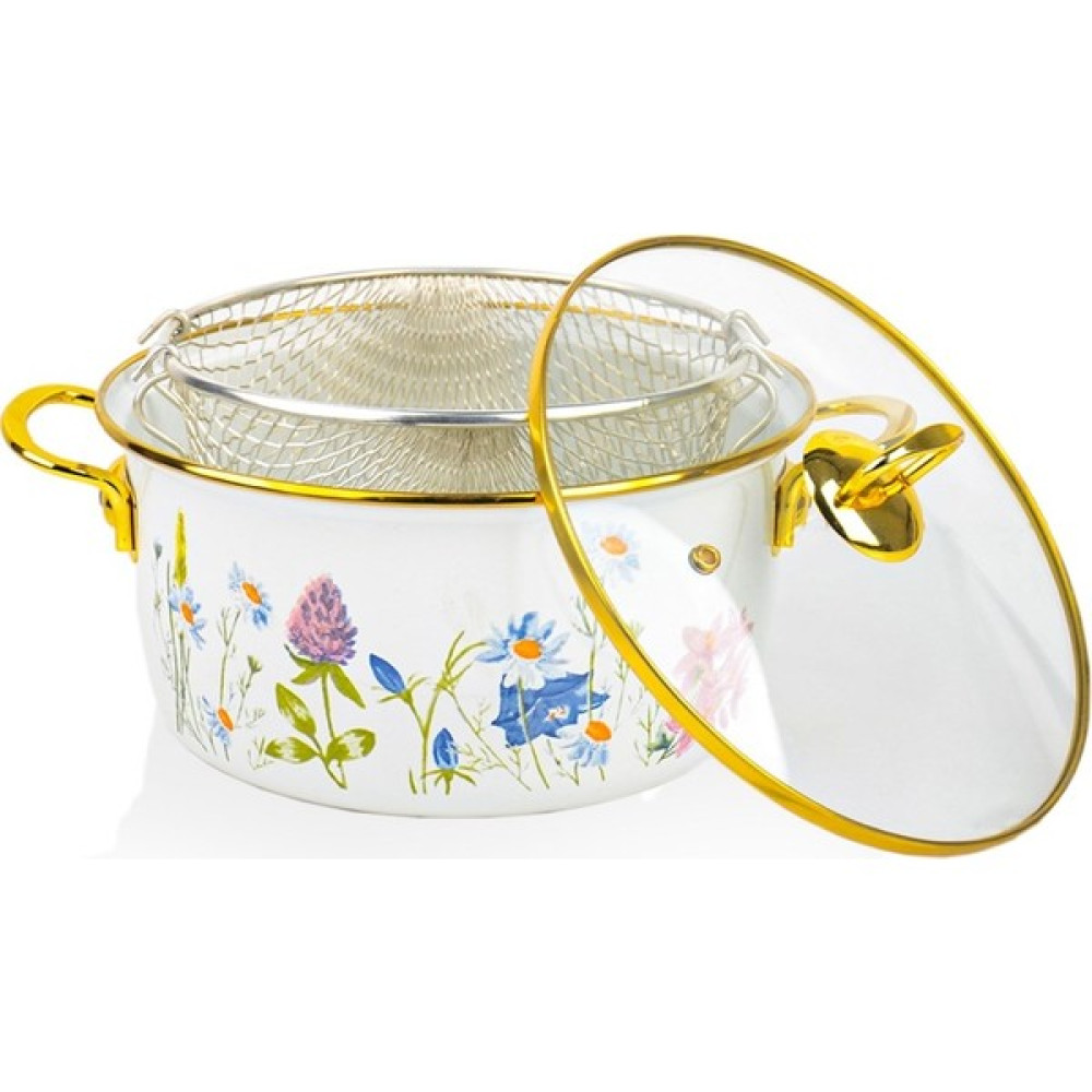 Ily Emaye Bahar Desen Kızartma Tenceresi 22CM Tencereler Fiyatı