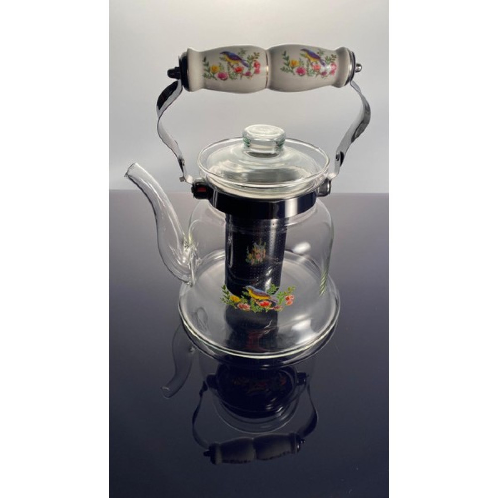 Ily Isıya Dayanıklı Little Bird Cam Demlik Porselen Saplı 1200ML Çay / Çaydanlık Setleri Fiyatı